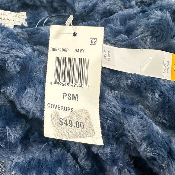 NEW! Robbi Bee Open Cardigan‎ Top Navy Soft Plush PS Polyester Half Sleeves $49 - Picture 4 of 13